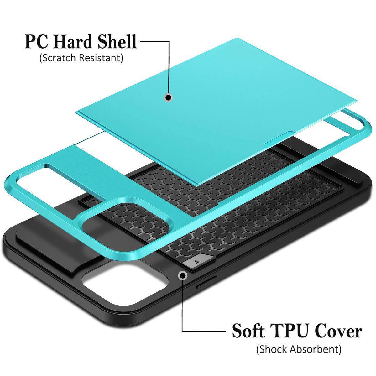 IPhone 17 Pro Max trường hợp, trường hợp không khí Iphone, iPhone 17 trường hợp ví trượt Ví đựng thẻ tín dụng khe cắm lai TPU cứng Bảo vệ Chống Sốc Ốp lưng cho iPhone 16 Pro Max/15 cộng với/14 Pro Max/13 Pro Max/12 Pro Max/XS Max/XR