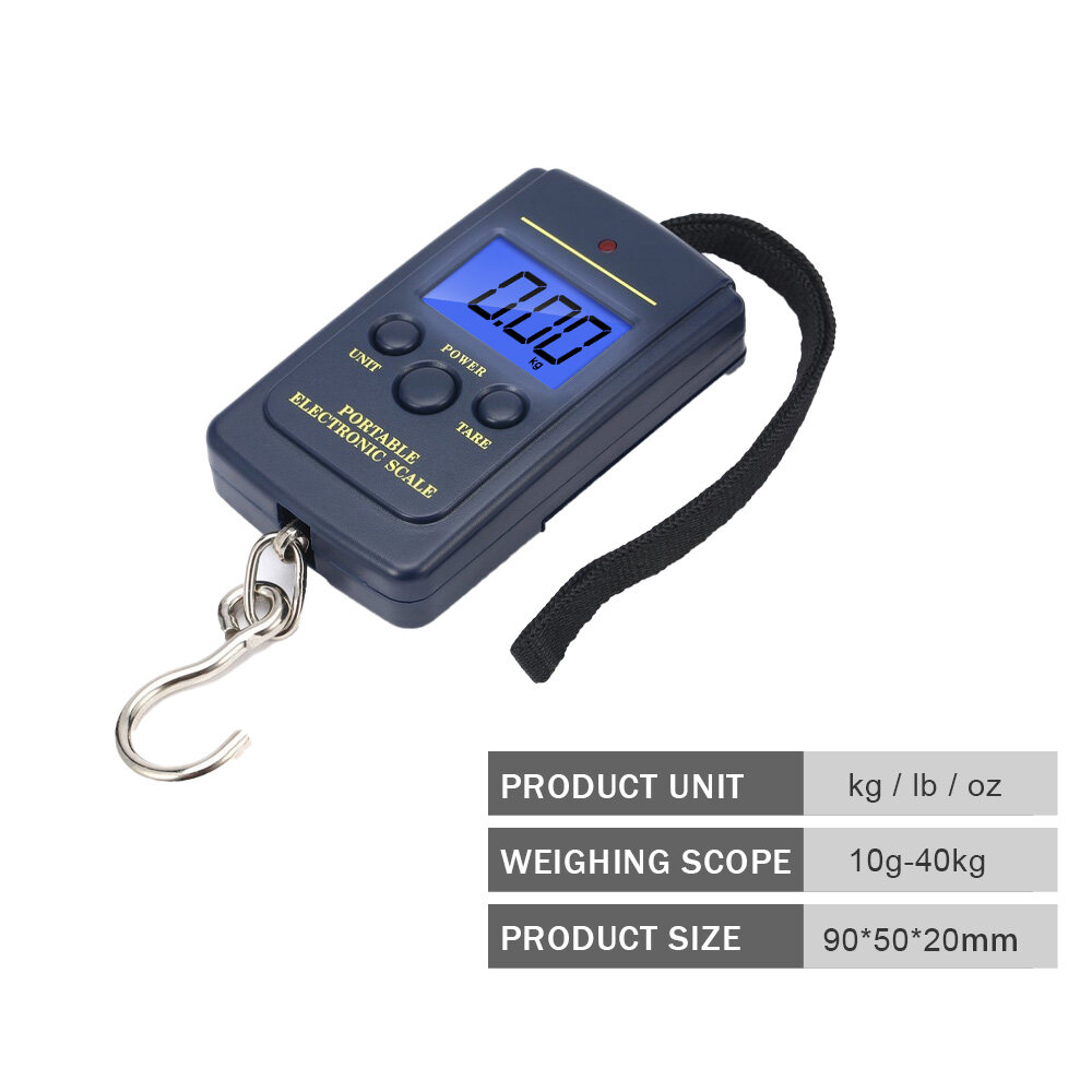 50kg/110lb Portable Electronic Hand Luggage Scale LCD Digital Display ...