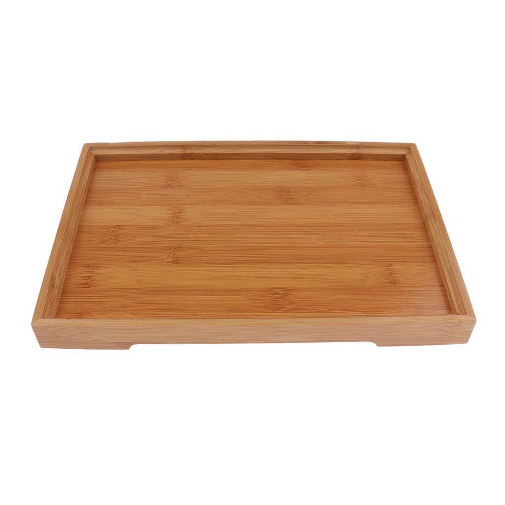 BolehDeals Wood Rectangular Tray Fruit Snack Dish Wooden Plate Tea Serving Tray