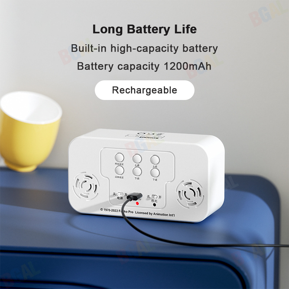 100% Authentic Doraemon Digital Clock Alarm Clock Rechargeable with Night Light Kids Clock Anti-fall Temperature display USB charging Support Wireless/Wired Use 0125