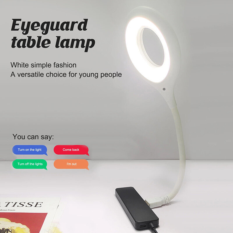 Voice Control Night Light USB Direct Plug Portable Led Desk Lamp Eye Protection Study Reading Table Light Dormitory Bedside Lamp