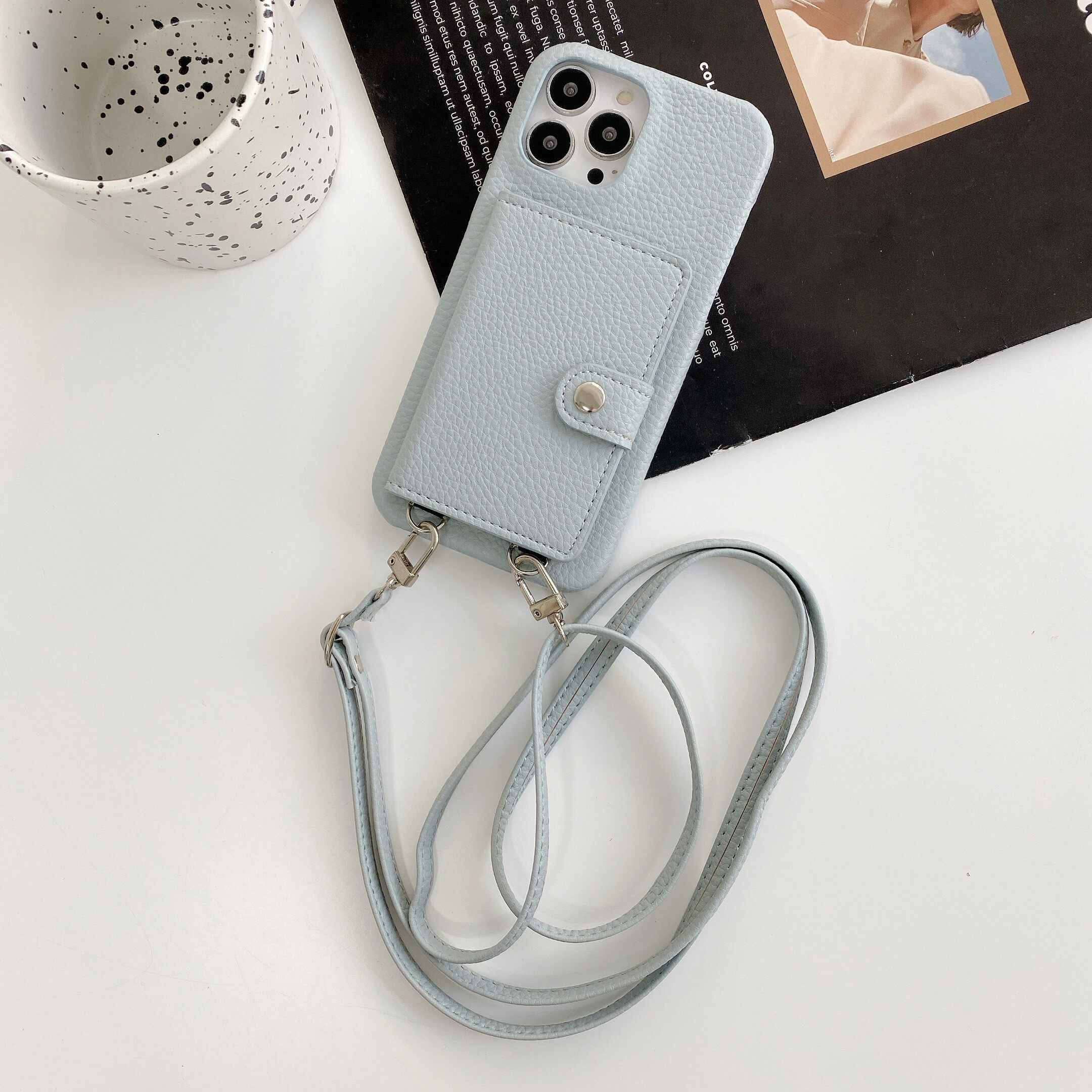 Cho iPhone 16 Pro Max 15 Pro Max 14 Pro Max 13 Pro max 11 PRO iPhone 12 Pro 13 Mini XR XS Max x 8 7 cộng với bìa Silicone mềm mại cao cấp dây dây đeo dạng xích Crossbody Slim Bìa đồ đựng thẻ bằng da Ví vỏ điện thoại Túi mỹ phẩm trường hợp
