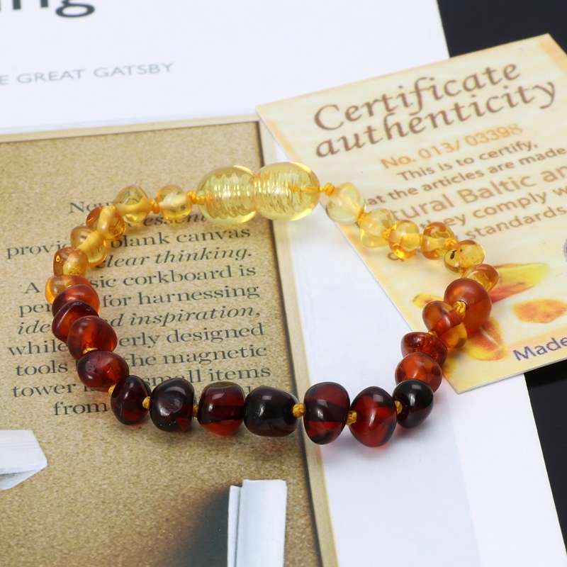 Genuine Baltic Amber Teething Bracelet Raw and Anklet Baby Beads for Teethers