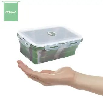 Leegoal Silicone Folding Bowl With Lid Portable Collapsible Fruit