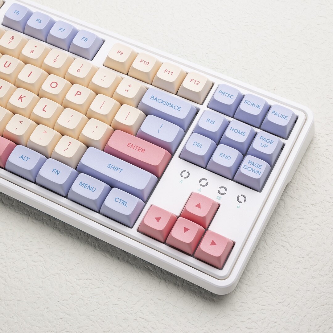 Nắp Phím Chủ Đề Marshmallow 132 Phím Nắp Phím Subbed Nhuộm PBT Cấu Hình XDA Cho Bàn Phím Cơ Cherry MX Switch RK61/Anne Pro 2/GK61