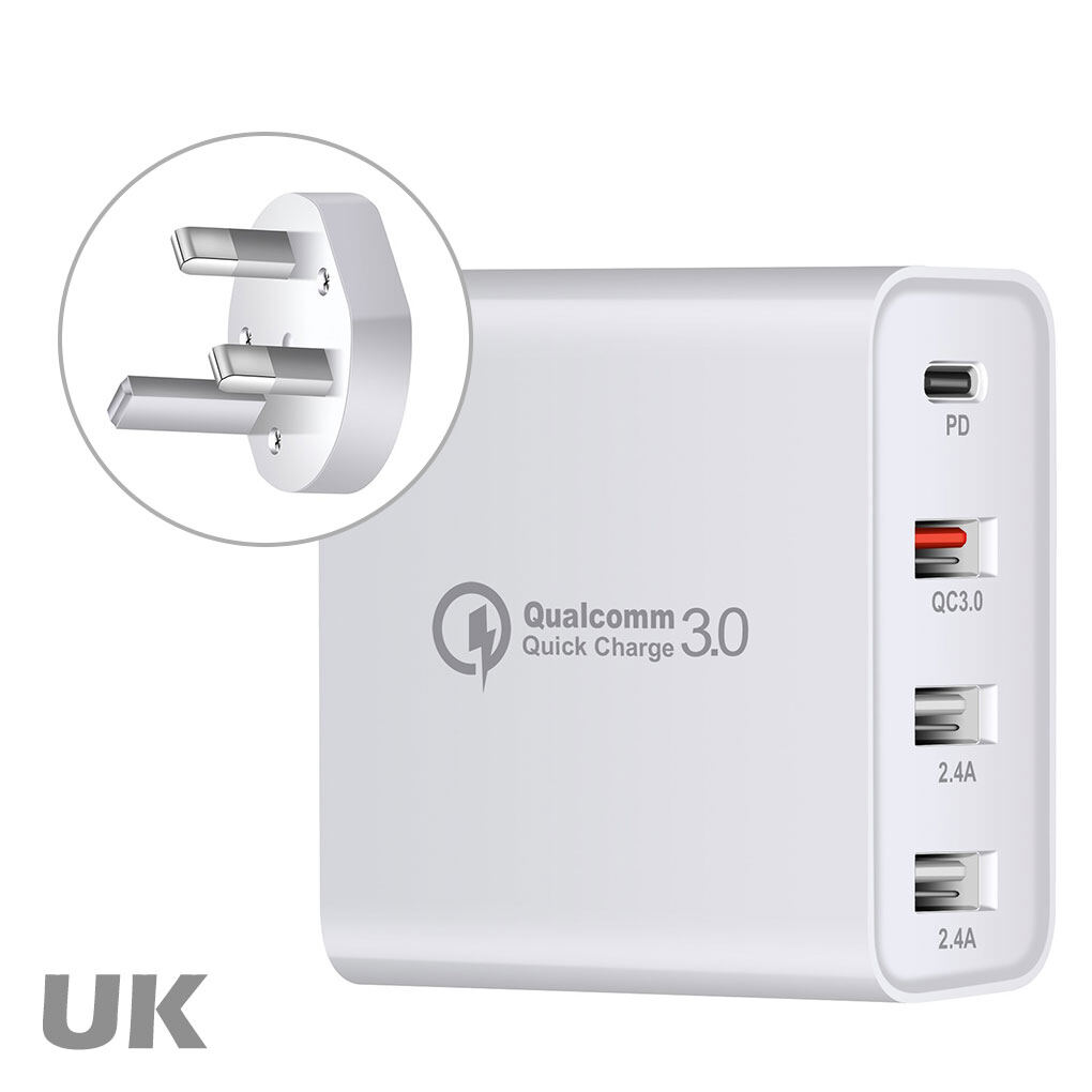 48W Charger USB Type-c PD 4-port Fast Charging Adapter Travel Portable Charger