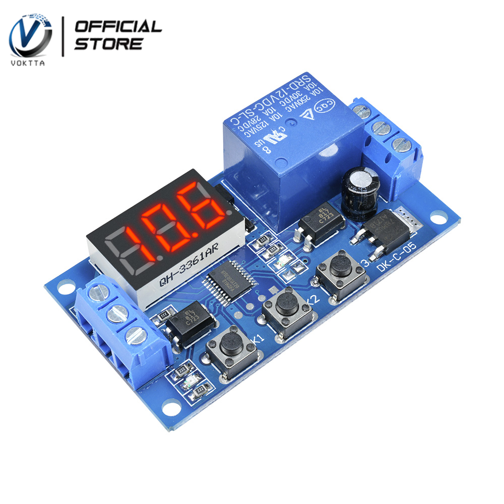 Original voktta dc12v led digital display delay relay module switch control timer 3-digit digital tube