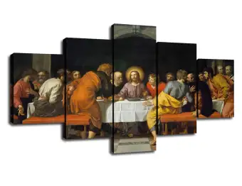 The Last Supper Wall Decor Christian Paintings 5 Piece Canvas