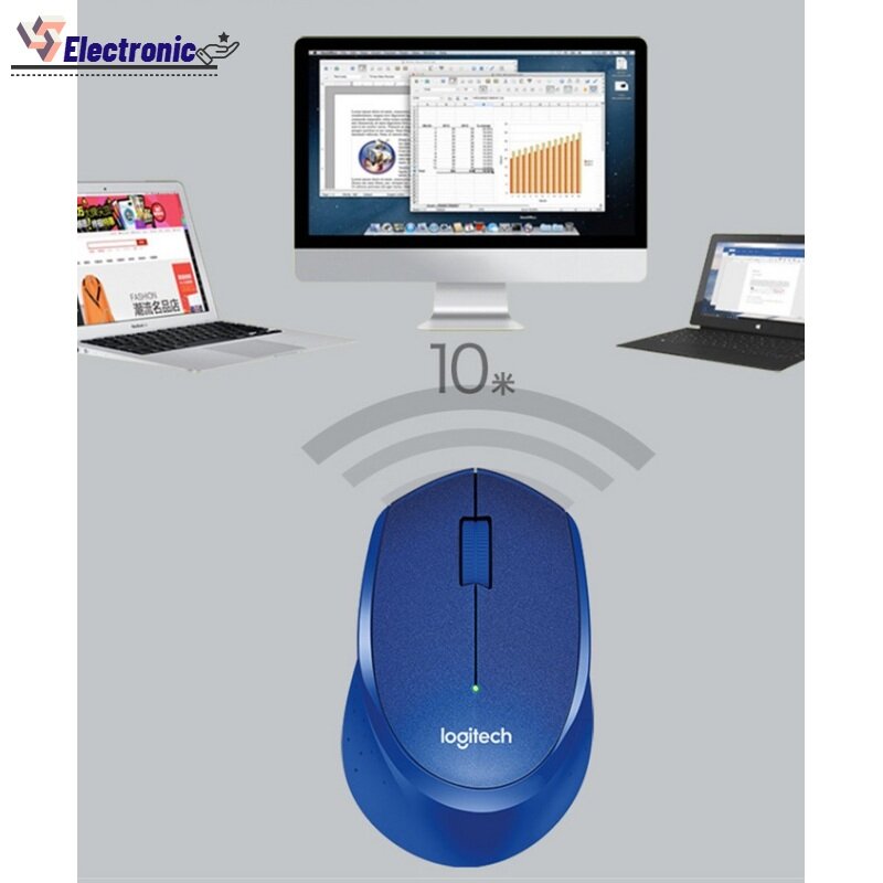 Logitech M330 Wireless Mouse Silent Mouse with 2.4GHz USB 1000DPI Optical Mouse for Office Home