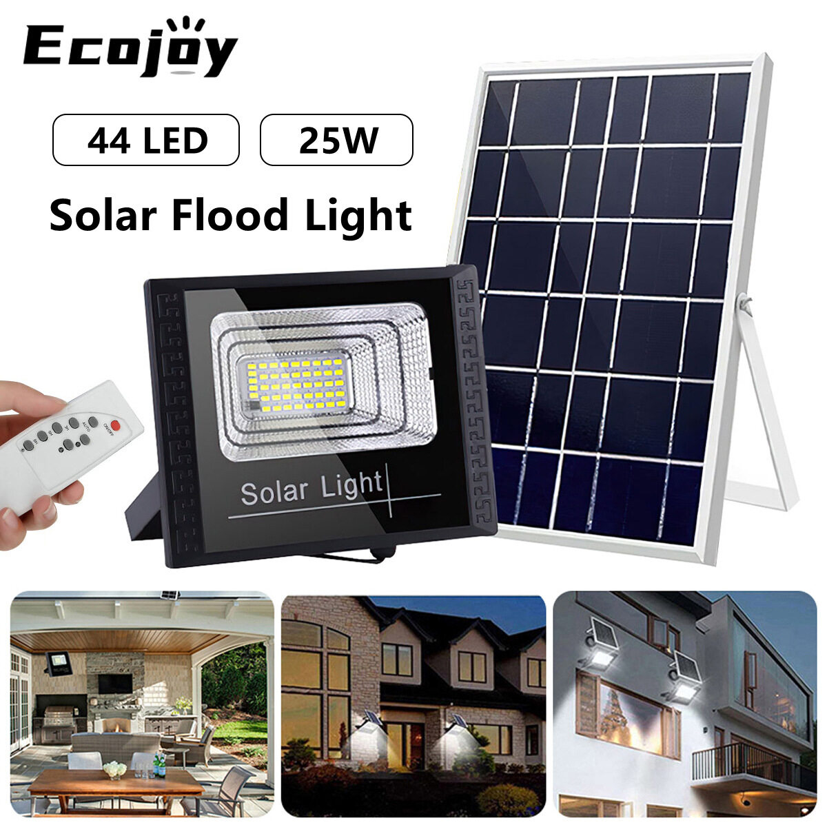 Ecojoy Đèn LED Năng Lượng Mặt Trời Hạng Nặng 25W 65W 100W Đèn Pha Ngoài Trời Đèn Đường Chống Nước...