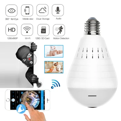V380 Pro CCTV camera V13-B CCTV bulb Wireless WIFI Network Security Two-Way Audio Home Monitor CCTV 360° Panoramic Light Bulb CCTV Camera CCTV bulb 360 camera with night vision cctv camera connect to cellphone wifi camera cctv