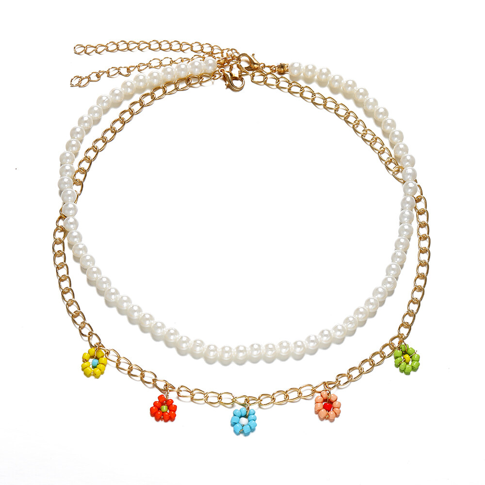 17 Dặm Dễ Thương Hoa Trái Tim Vòng Cổ Ngọc Trai Smiley Chuỗi Hạt Choker Đối Với Phụ Nữ Phụ...