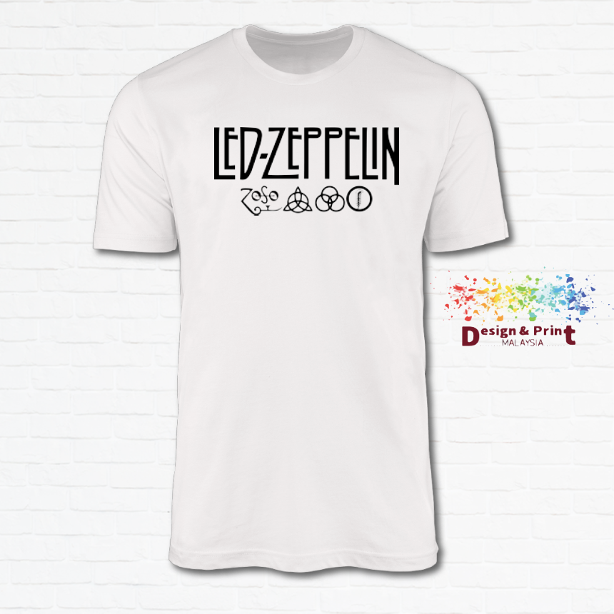 Led Zeppelin Rock band Logo Sign Unisex T Shirt Tshirt Baju 100 Cotton XS XXL Lazada