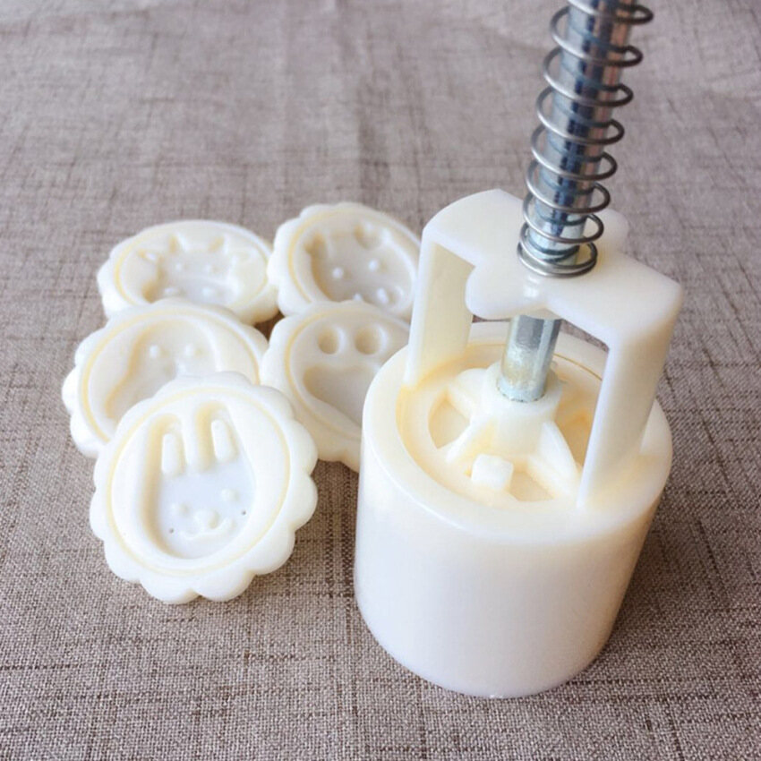 Mooncake Mould Moon Cake Decoration Mold with 10pcs Stamps Baking DIY Tool