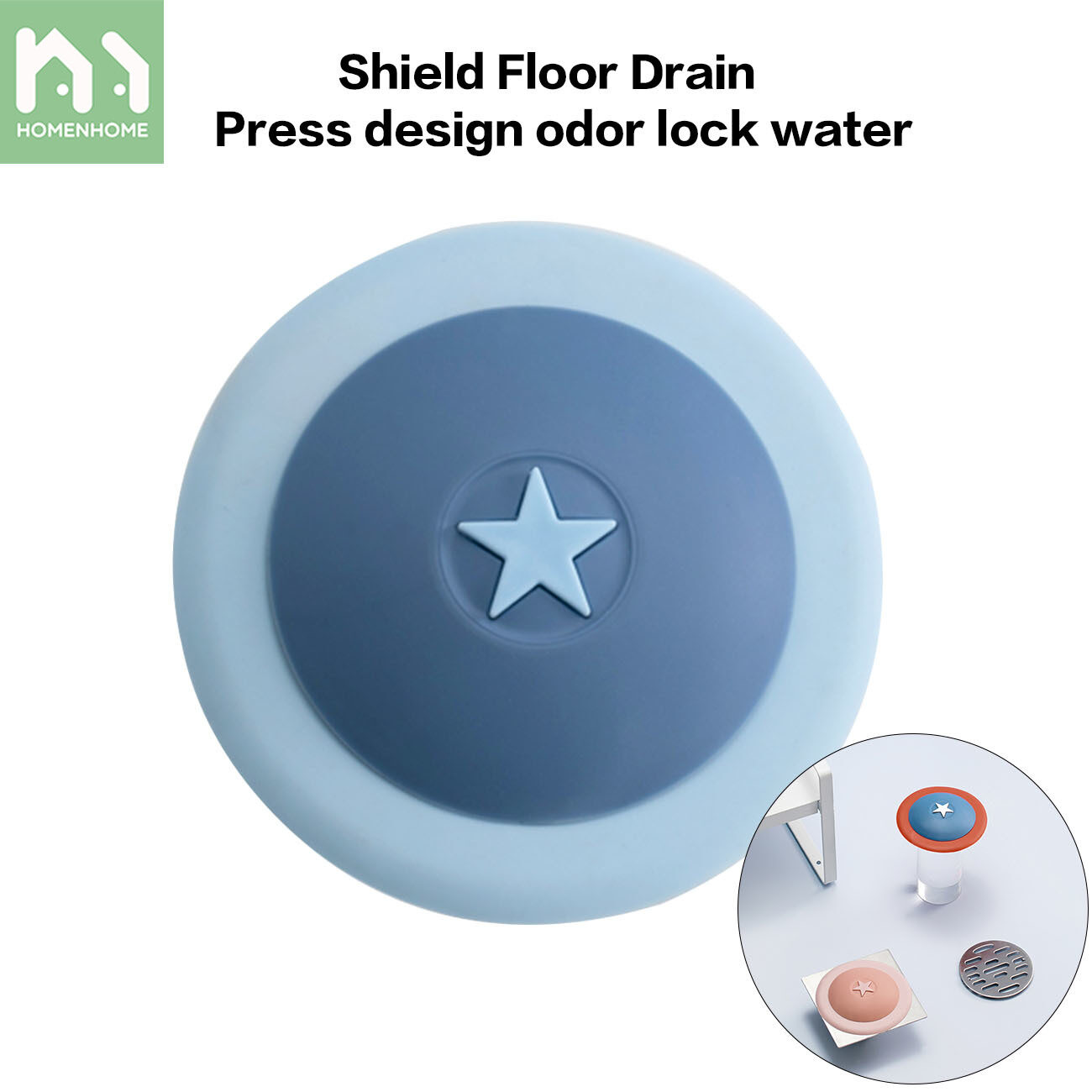 Homenhome Tấm Chắn Bền Lọc Kín Chống Mùi Thoát Nước Sàn, Thoát Nước Sàn