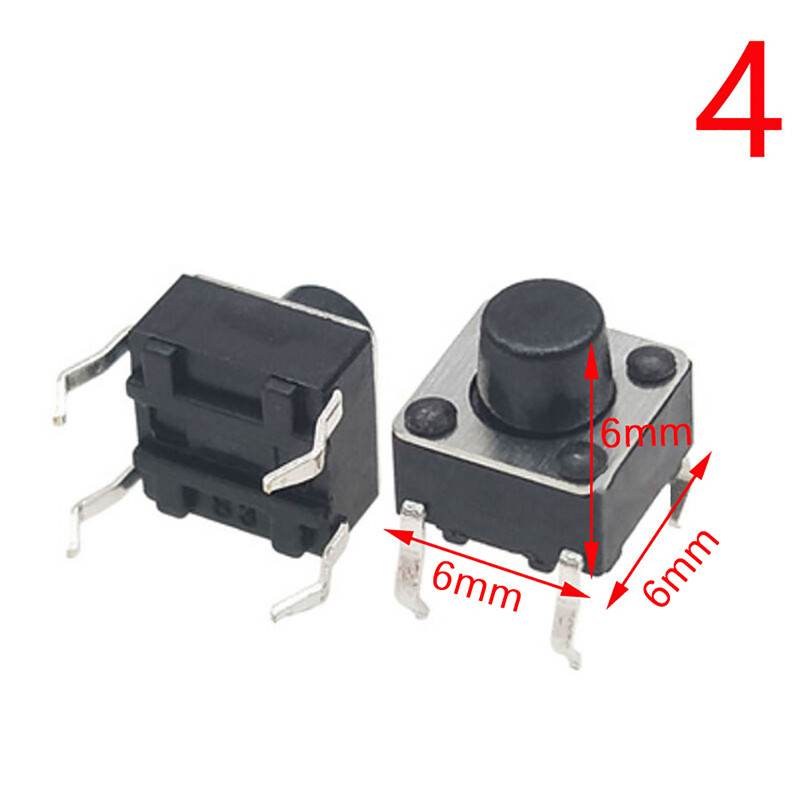Trailb 10pcs tactile switch touch push button key tact cooker 6 x 6 x 4.3mm 4-pin dip