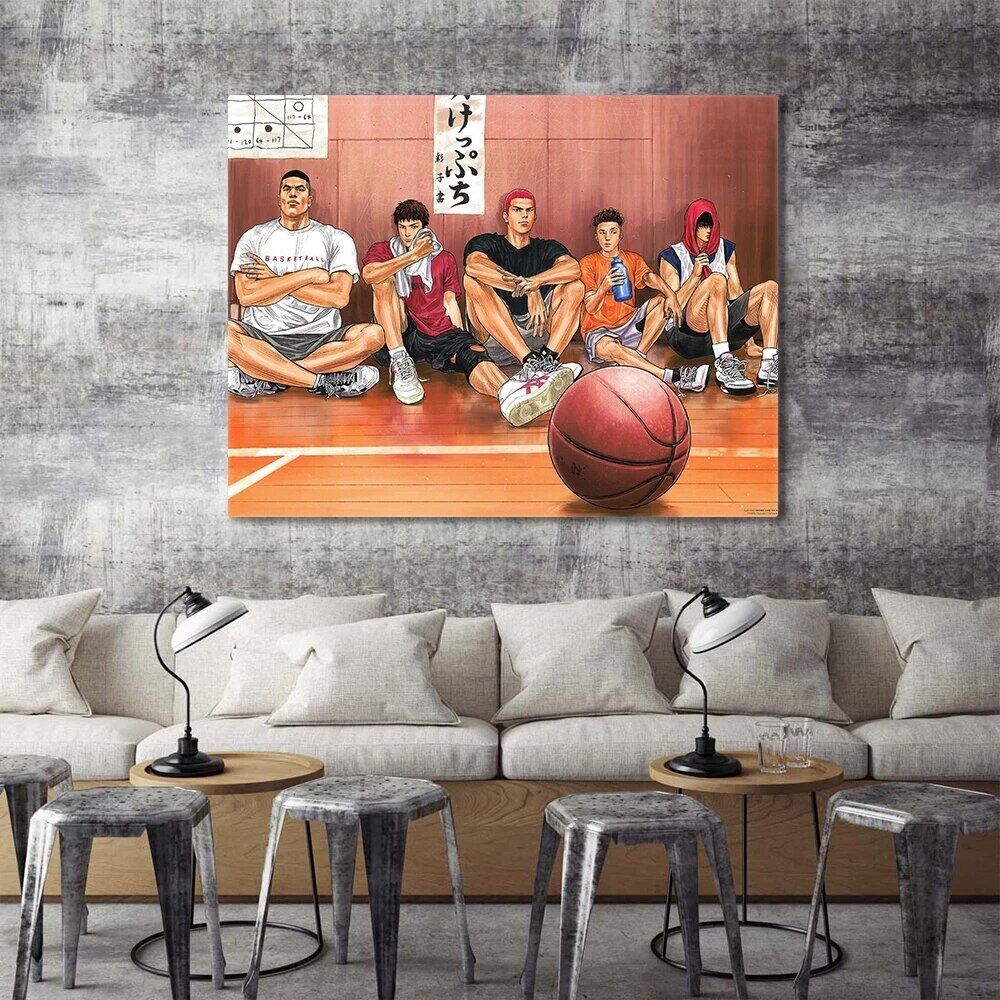 Home Decor Slam Dunk Canvas Print Wall Artwork Basketball Characters Pictures Modular Japan Anime Poster Living Room 1PCS Inner Framed or Frameless