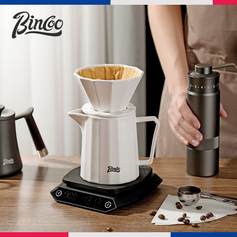 Bincoo Coffee Dripper Coffee Pot Set Chestnut Ceramic Coffee Maker Utensils Household Hand Brew Coffee Set Drip Filter Cup