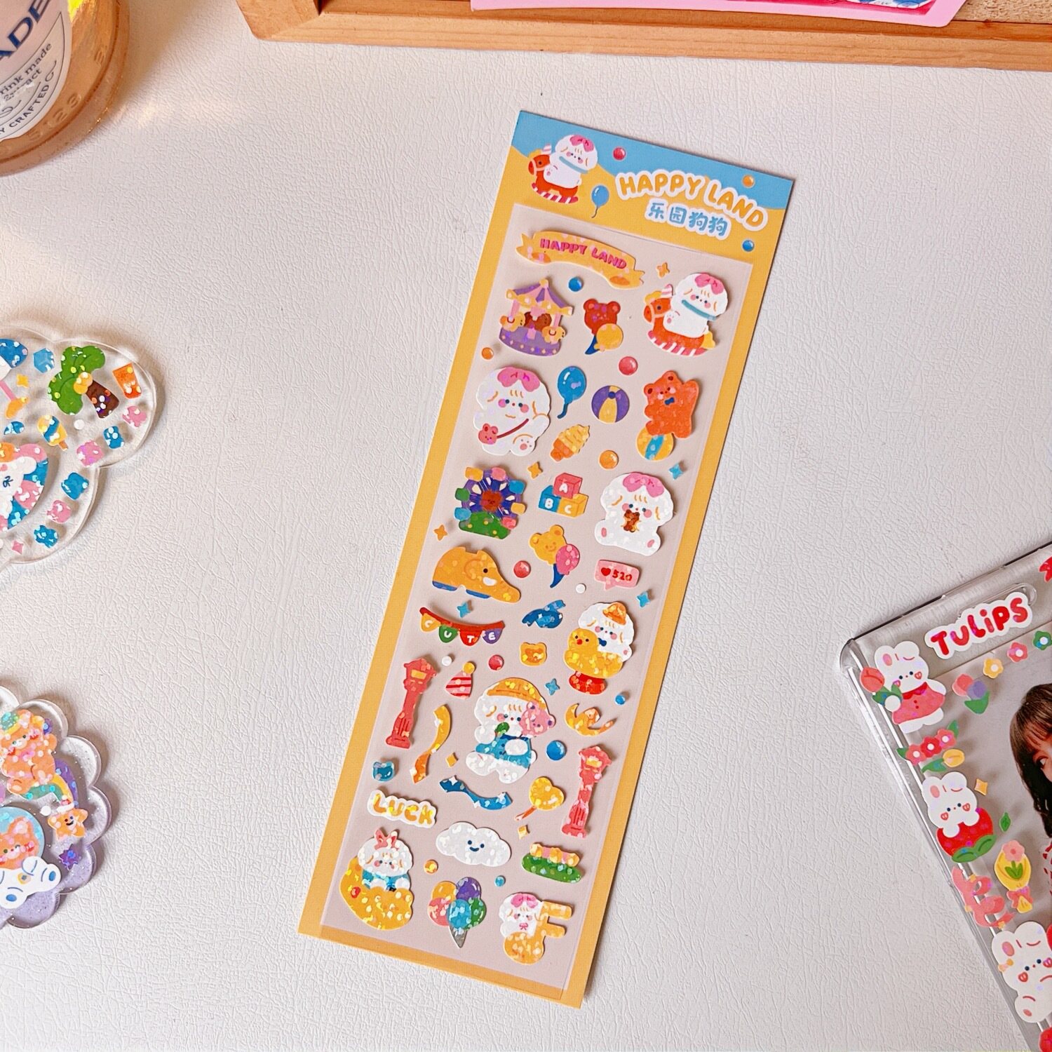 Sticker Trang Trí Hình Gấu Thỏ Dễ Thương Siêu Lạ