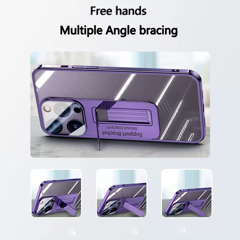 Clear Phone Case for with Kickstand for iPhone 15 Pro Max 14 Pro Max  Protective Shockproof Mobile Back Cover