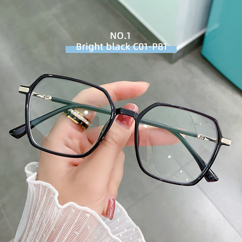 KATELUO LK307 men's and women's same anti-blue light glasses TR90 net red large frame flat mirror anti-reflective light round face glasses frame