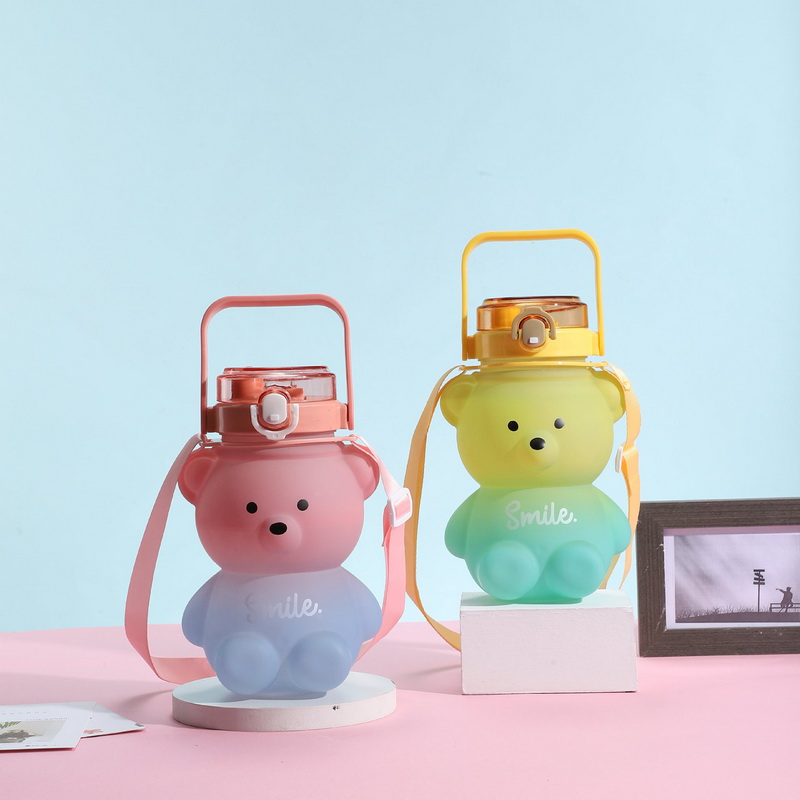 ABL 800ML Bear Kids Drinking Water Bottle Straw Cup Large-capacity Student Bottle Drink Portable Botol Air Shaker Bottle Shaker Bottle