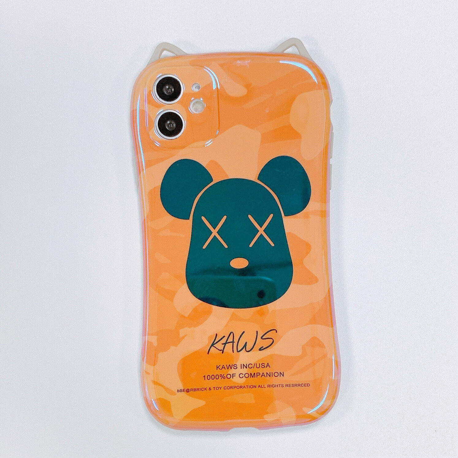 Cute cartoon bear phone case for iphone 11 12 13 pro max 7 8 plus soft silicone lens protection couple mobile phone case for iphone x xs max xr cover casing