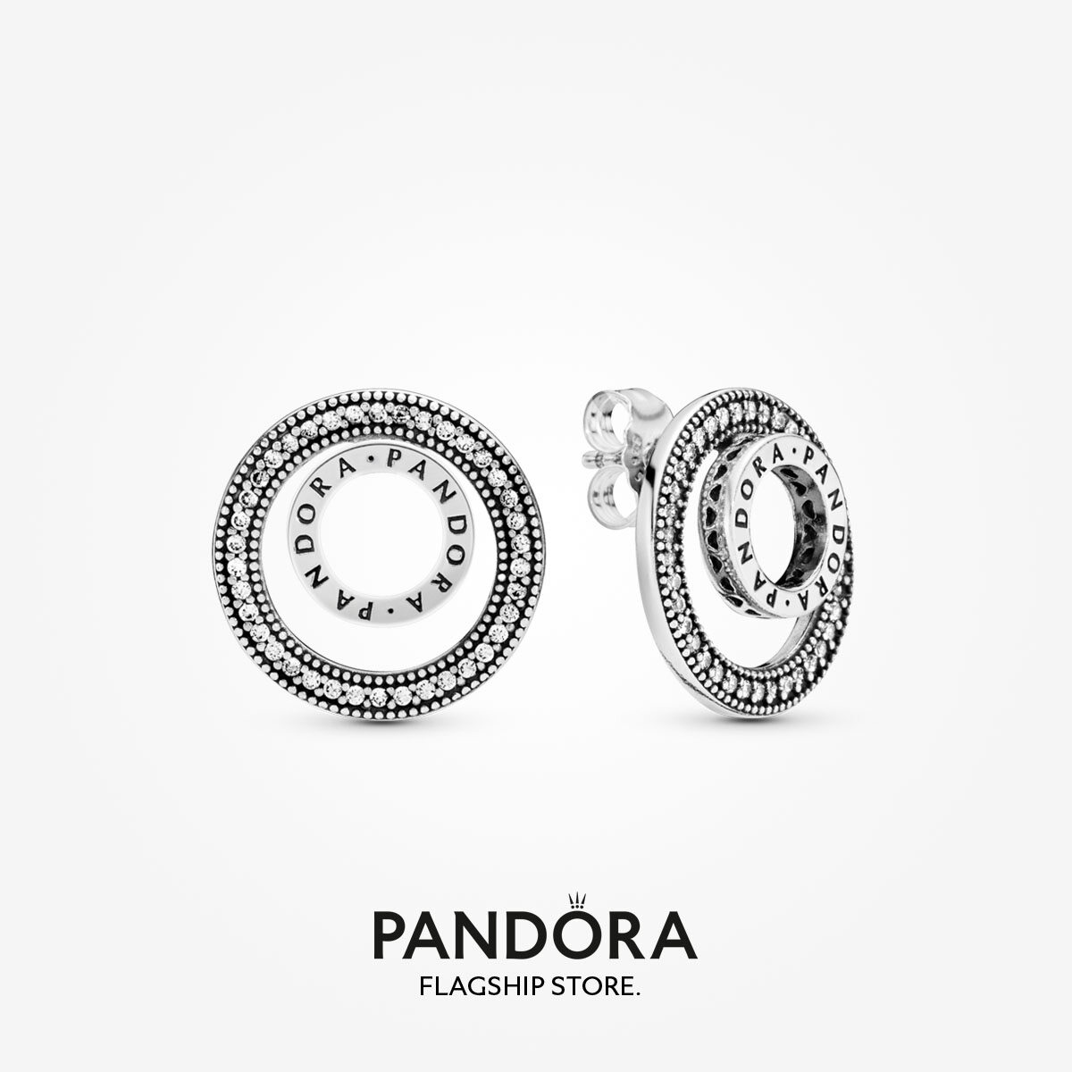 2022 New Original Pandoras 2022 New Original Pandoras Logo Circle Stud Earrings
