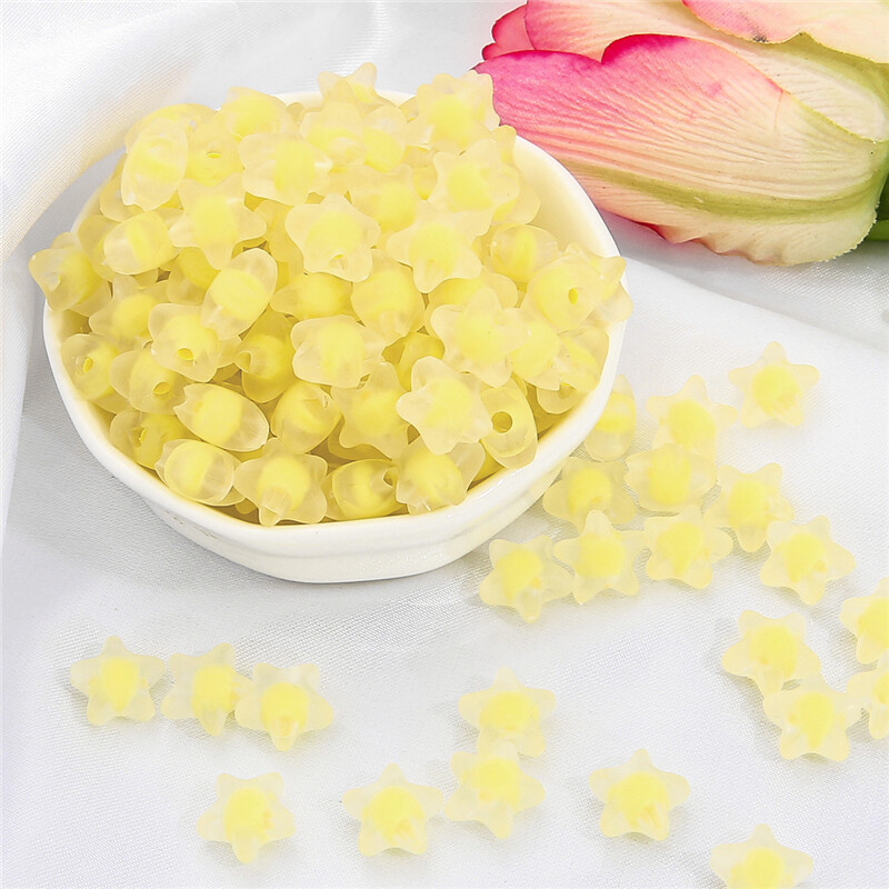 80Pcs AB Color Star Beads Five-pointed Star Acrylic Loose Spacer Beads For Jewelry Making Diy Earrings Hairpin Accessories