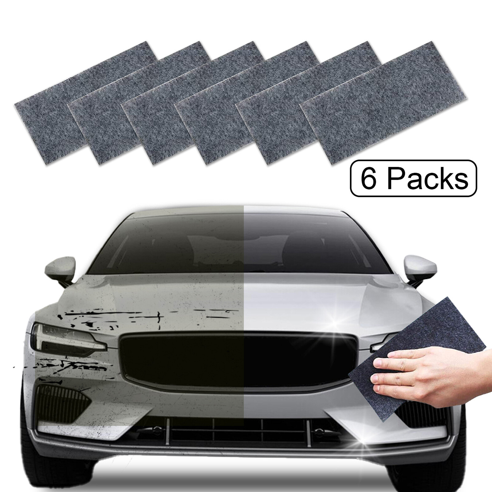 Tenmillion 6Pcs/Box Car Cleaning Cloth Remove Stain Easy to Use Lightweight Rim Cleaning Tool Dust Remover Wipe for Truck