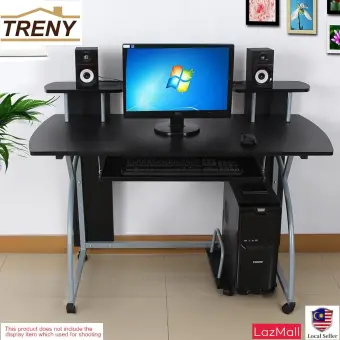 Treny 8129 2 Tier Steel Frame Small Computer Desk With Printer