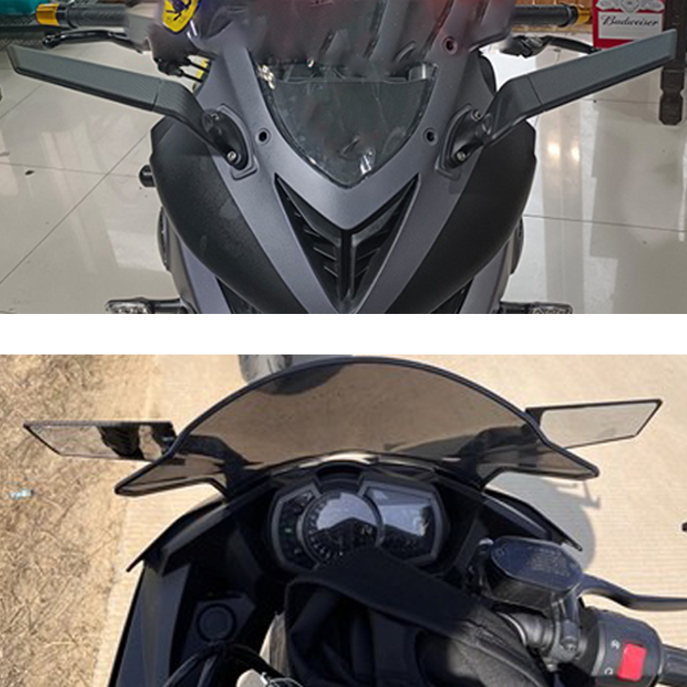 Large-view motorcycle aluminum alloy rotating fixed wind wing rearview ...