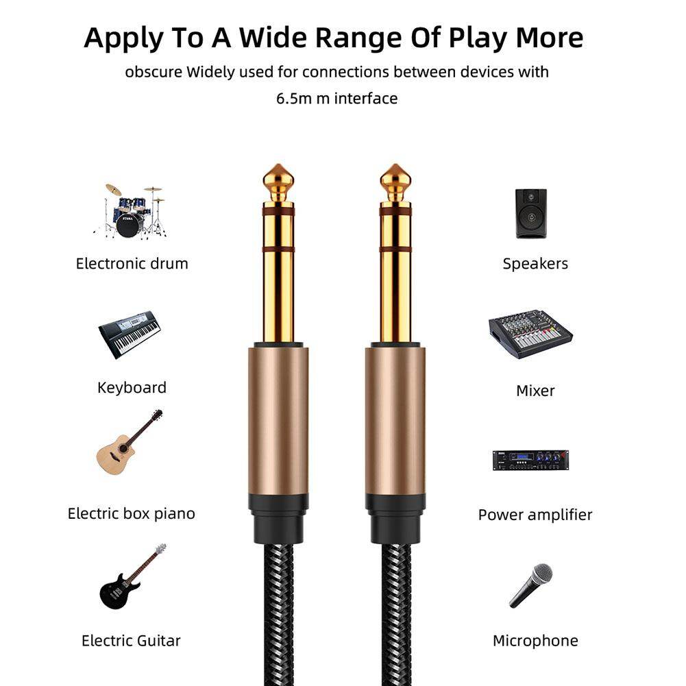 NG 6.5mm Jack Audio Cable Nylon Braided for Guitar Mixer Amplifier 6.35 Jack Male to Male Aux Cable 1.8m Jack Cord AUX Cable