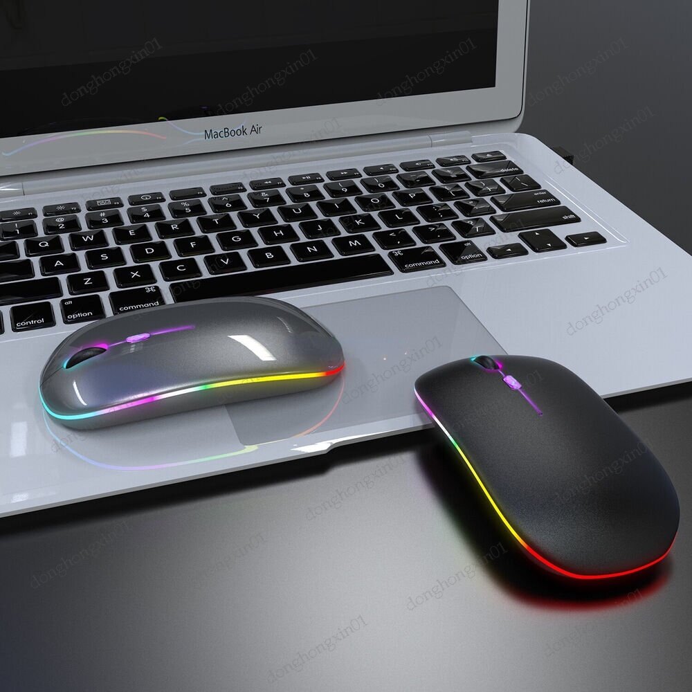 Wireless Mouse Bluetooth 2.4Ghz Receiver Optical Adjustable Wireless Mice Rechargeable for PC Laptop IPad