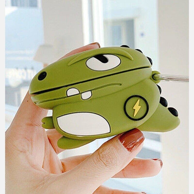 Green Dinosaur Case for Airpods 1 2 Pro Pro2 Cover 3D Cartoon Soft Silicone Earphone for New Airpods 3（2021） Case Shell