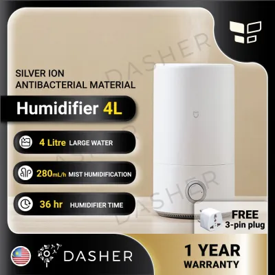 4L Air Humidifier 3 Gear Mist Maker 99% Antibacterial Rated Max 36 Hours Humidification Humidifier Time for Bedroom, Living Room, Office