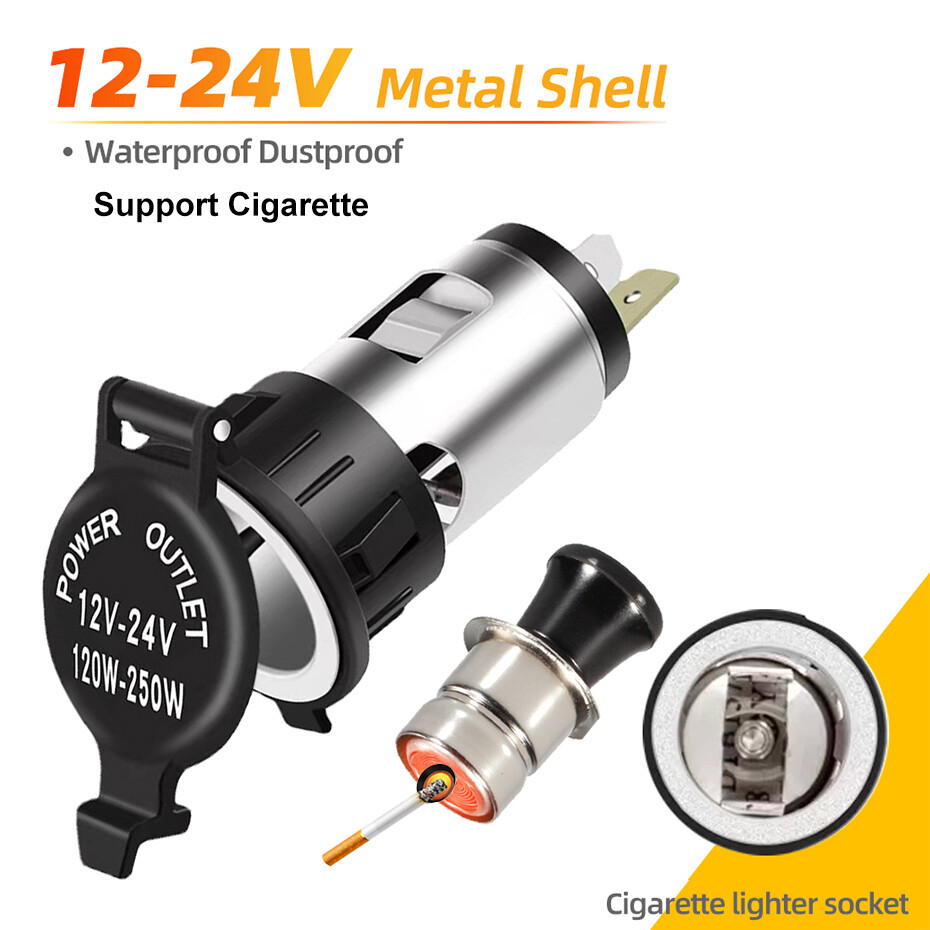 12V 120W Motorcycle Car Lighter Charger Socket Outlet Plug