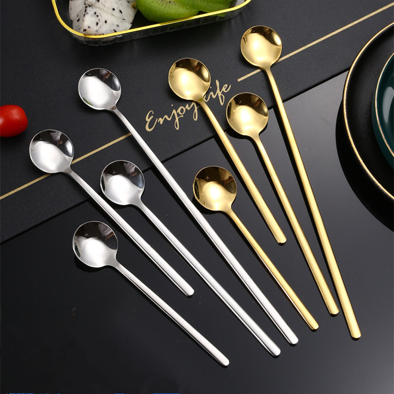 Stainless steel small round coffee spoon