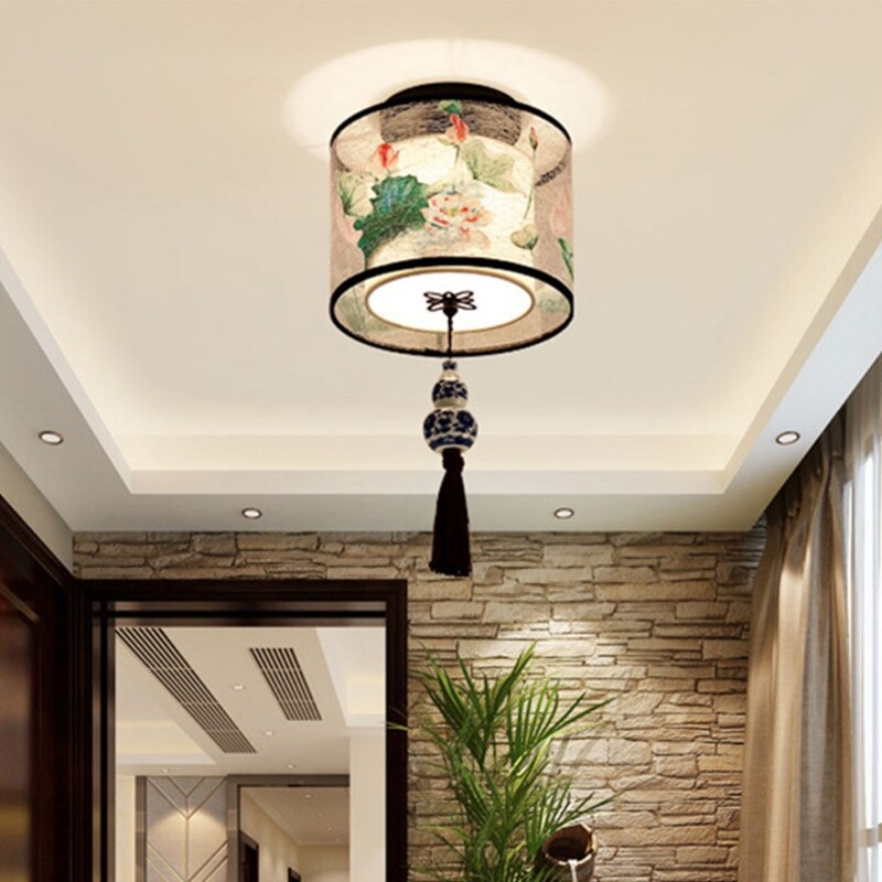 4 Types Chinese Style LED Light Fixtures Ceiling Ceiling Lamp for Living Room Aisle Balcony Porch