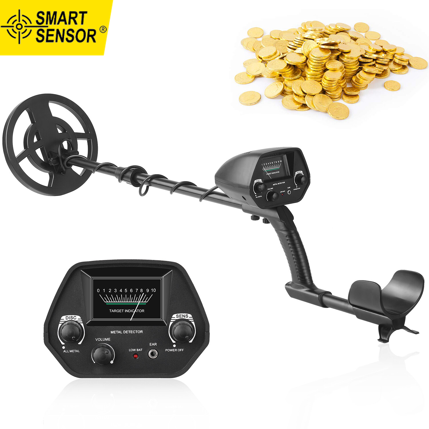 Smart Sensor Underground Metal Detector Metal Finder Gold Detector Treasure Hunter Gold Digger Portable Metal Detection Instrument for Beginner Children Student