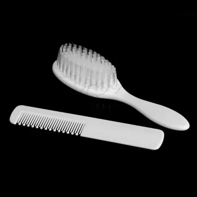 2pcs/set Baby Hairbrush & Comb White Soft Comb For Newborn Baby Hair Scalp Massager Tool Infant Comb Head Hairbrush Care