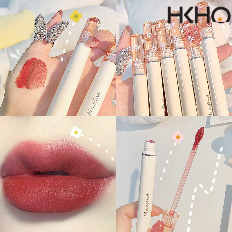HKHO Flower Lip Glaze Velvet Matte Lip Mud Moisturizing Lip Gloss Lipstick