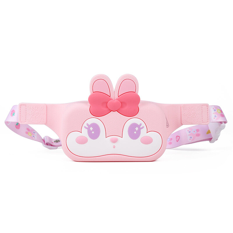 IP Cute Rabbit silicone chest pack cartoon student diagonal span pack Strawberry Bear children's pack