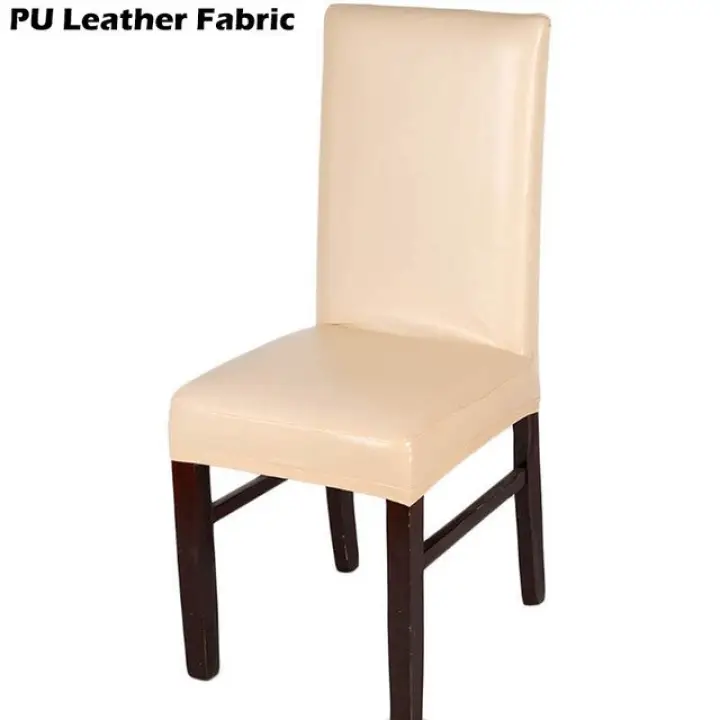 Pure Color Chair Cover Pu Leather, Leather To Cover Chairs