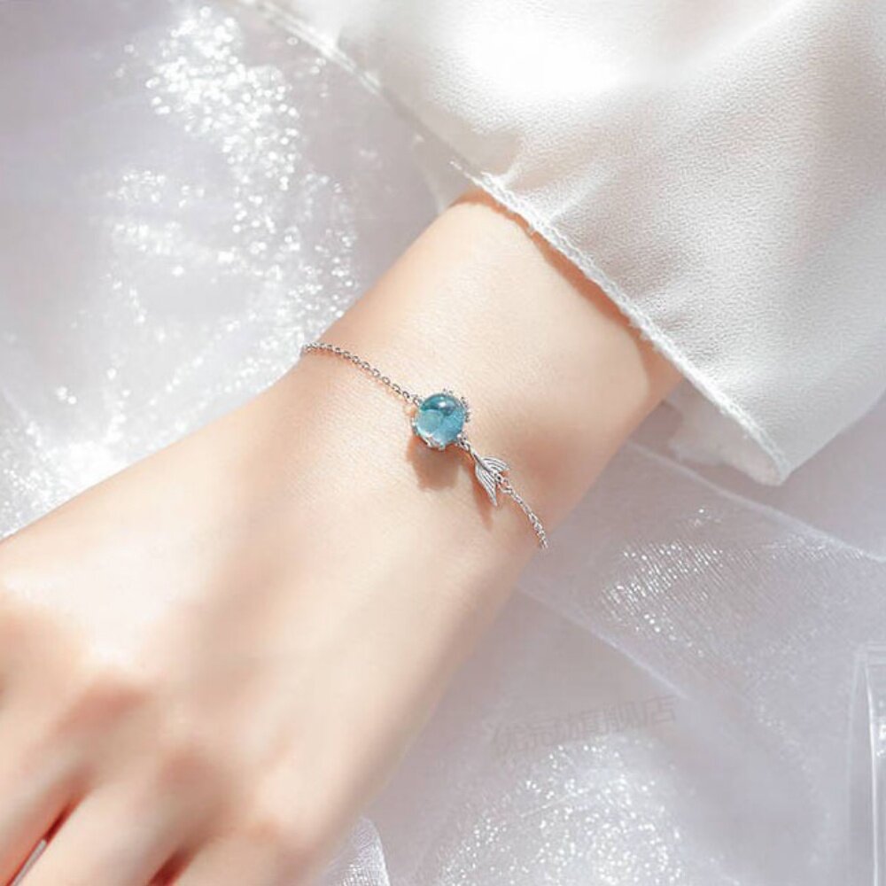 Korean Zircon Lovely Mermaid Tails Bracelet S925 Silver for Women