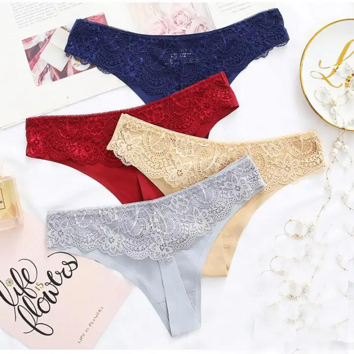 3pcs Lot M L Xl 2xl Women Fashion Sexy Lace Ice Silk G String