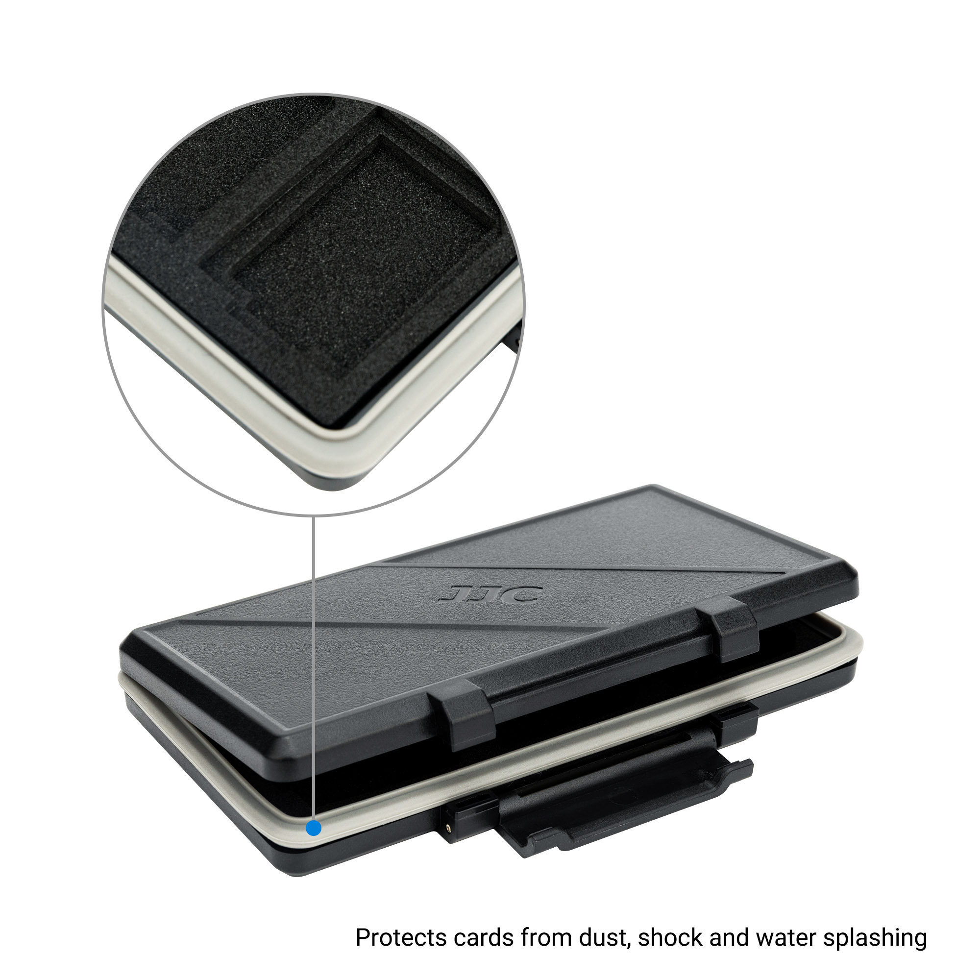 Hộp đựng thẻ nhớ SD SDHC SDXC chống thấm nước JJC Ngăn chứa thẻ tổ chức lưu trữ thẻ CFexpress Loại A, với miếng đệm mút Eva và có vòng đệm silicon để bảo vệ tốt