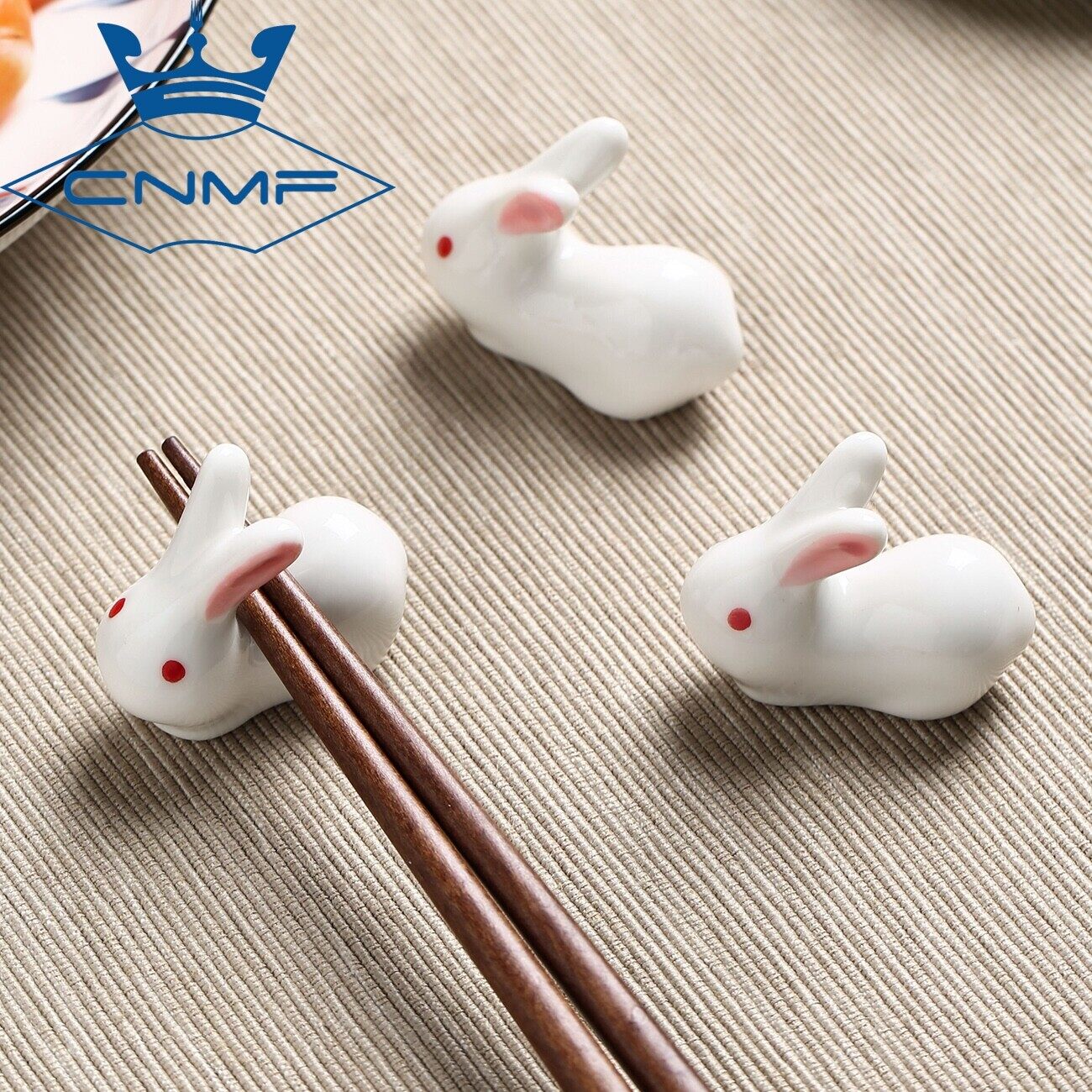 CNMF Rabbit Chopstick Holder Creative Ceramic Tableware Rack Kitchen Accessories