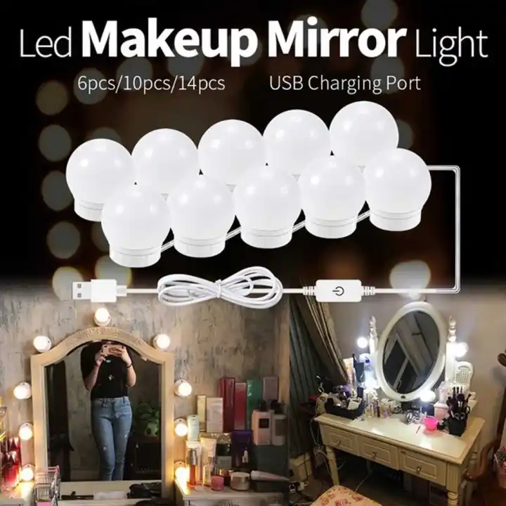 Led Vanity Mirror Lights Kit With 14 Dimmable Light Bulbs For Lights Kit With 14 Dimmable Light Bulbs