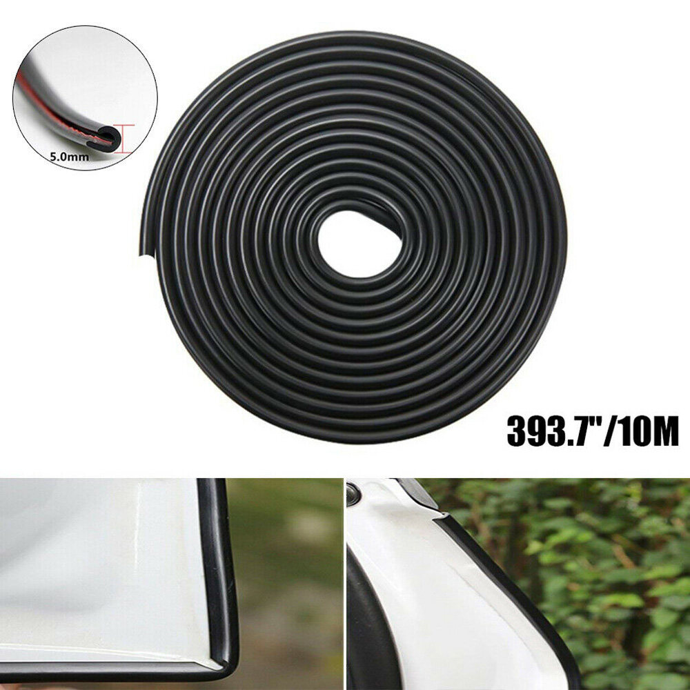 Black 32Ft U Shape Rubber Seal Car Door Edge Guard Molding Trim Protectors Strip
